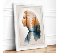 Man Within Landscape Modern Framed Wall Art Print A3 (42×29.7cm) White, Wall Decor for Living Room, Bedroom, Office & Home, Ready to Hang, Art Gift