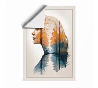 Man Within Landscape Modern Unframed Wall Art Print A2 (59.4×42cm), Wall Decor for Living Room, Bedroom, Office & Home, Art Gift