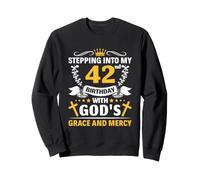 Man Woman Stepping Into My 42nd Birthday Sweatshirt