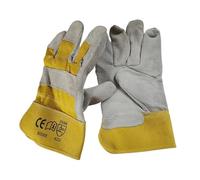 Man Work Gloves Yellow Split Leather Welding Heavy Duty Safety Gloves for Gardening Cuff Hands Protection