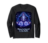 Mana is Stored in The Balls RPG Humor Fantasy Sorcerer Long Sleeve T-Shirt
