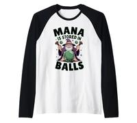 Mana is Stored in The Balls RPG Humor Fantasy Sorcerer Raglan Baseball Tee