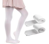 MANA MANA 2-Pack Solid Girls Tights - Cute Opaque Kids Tights for School, Dance, Ballet - Soft and Stylish, 40 DEN, Made in Italy, 2 Pairs, Bianco, 3-4 years