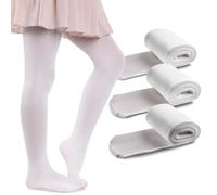 MANA MANA 3-Pack Solid Girls Tights - Cute Opaque Kids Tights for School, Dance, Ballet - Soft and Stylish, 40 DEN, Made in Italy, 3 Pairs, Bianco, 5-6 years