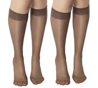 MANA MANA Thigh High Socks - 15 Den Knee Long Pop Socks, Breathable and Fancy Boho Style, Universal Size, Made in Italy - for All Occasions, Castoro