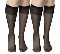 MANA MANA Thigh High Socks - 15 Den Knee Long Pop Socks, Breathable and Fancy Boho Style, Universal Size, Made in Italy - for All Occasions, Nero