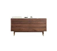 MANAFEEL Bufetera Black Walnut Solid Wood Eight-drawer Chest Of Drawers Simple Modern Bedroom Storage Cabinet Small Apartment Bed End Decorative Table(150 * 88 * 42cm)