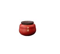 MANAFEEL Ceramic Tea Caddy Persimmon Ruyi Good Things Happen Walnut Lid Ceramic Tea Canister Wedding Candy Wedding Gift Box Tea Canister