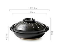 MANAFEEL Dining Plates Japanese Domestic Ceramic Braised Pot Casserole Clay Pot Rice Casserole Salad Plates Dinner Plate(M)