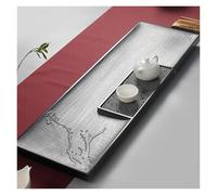MANAFEEL Tea Trays For Serving Natural Whole Ebonite Tea Tray Home Simple Stone Tea Table Single Layer Creative Drainage Small Stone Tea Sea Tea Tray(70 * 19 * 3cm)