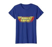 Managed Democracy Sarcastic Political Satire T-Shirt, Women, Royal Blue, X-Small