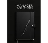 Manager Black Notebook Lined Large Executive Notebook for Leadership, Daily Planning & Business Notes - Professional Matte Black Cover for Managers, Team Leads & Directors