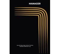 MANAGER: Journal, Notes, Ideas, Actions, Priorities, Checklists, Milestones, Log | Daily Goals, Time Management & Notes Tool & To-Do List Workflow Tool - Great for Office Gifts & Workplace Meetings