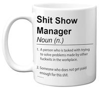 Manager Mug - Sh*t Show - Novelty Gifts for Manager from Colleague Friend, Rude Joke Presents, 11oz Ceramic Dishwasher Safe Premium Gift Mugs