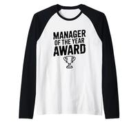 Manager of The Year Award Fun Office Recognition Raglan Baseball Tee