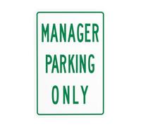 Manager Parking Only Metal Warning Sign with Easy Install for Indoor Outdoor Security, Business Office Home Garden Street Decor 20 x 30 cm