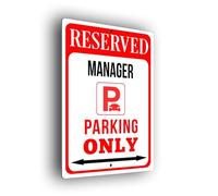 Manager Parking Only Sign | Heavy-Duty Car Park Signs | Laminated Aluminium Composite | Vibrant Full Color, Rustproof & Weatherproof | Pre-drilled Holes for Easy Install