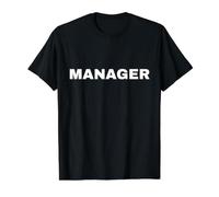 Manager Plain White Big Print for Work Office Professional Value Graphic T-Shirt, Men, Black, XL