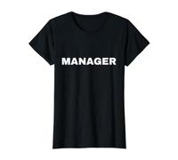 Manager Plain White Big Print for Work Office Professional Value Graphic T-Shirt, Women, Black, XS