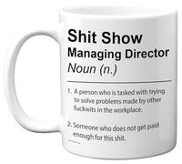 Managing Director Mug - Sh*t Show - Novelty Gifts for Managing Director from Friend Colleague, Rude Joke Presents, 11oz Ceramic Dishwasher Safe Premium Gift Mugs