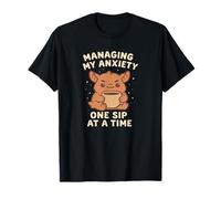 Managing My Anxiety One Sip at a Time Kawaii Art T-Shirt