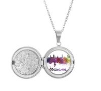 Manama Bahrain City Watercolor Locket Necklace Hold Picture Jewelry Birthday Gift