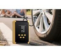 Manan Portable Digital Tire Inflators and Air Compressors: 20L - Min Portable Air Compressor with LED Light