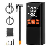 Manan Portable Tire Inflator, 150 PSI Cordless Air Compressor with 6000mAh Battery, Auto Shut-Off, Electric Tire Pump with 12V DC, Digital Pressure Gauge, LED Light, for Car, Bike, Motorcycle, Balls