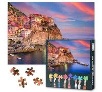 Manarola Fishing Village Jigsaw Puzzles for Adults 1000 Pieces Cinque Terre Italy Challenging Puzzle Italy Coastal Cliffside Landscape Puzzles Artwork Home Decor Gift for Puzzle Lovers 27.5"x19.7"