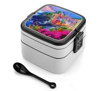 Manarola Italy in The Cinque Terre Adults Lunch Box 1L Bento Lunchbox Food Storage Containers with Lids and Spoon
