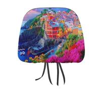 Manarola Italy in The Cinque Terre Car Headrest Covers Auto Seat Head Rest Case Cute Interior Universal Accessories