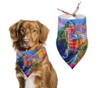 Manarola Italy in The Cinque Terre Dog Bandanas Puppy Triangle Kerchief Cat Scarfs Washable Bibs Pet Gifts