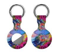 Manarola Italy in The Cinque Terre Silicone Case for Airtag Holder Keyring with Item Tag Finders Accessories