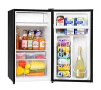 Manastin - Mini Fridge with Freezer, 3.2 Cubic Feet, Single Door Small Fridge, Energy Efficient, Low Noise, Mini Fridge for Bedroom, Office, Piano Black