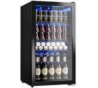 Manastin - Refrigerator Beverage Refrigerator, 130 Cans, Freestanding Mini Fridge with Glass Door, Adjustable Shelves and Digital Temperature Display for Soda, Wine or