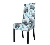 Manatee Animals Calf Print Functionality Versatile Stretch Dining Chair Covers Waterproof Seat Covers Chairs