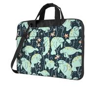 Manatee Animals Calf Print Retro Vintage Laptop Bag Durable Shockproof Computer Briefcase For Work Birthday Gift Idea