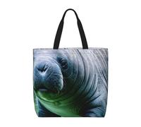 Manatee Animals Calf Print Tote Bag For Womenshoulder Reusable Shopping Casual Travel Summer Beach Bags