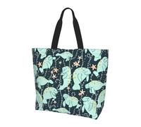Manatee Animals Calf Printed Tote Bag - Shoulder Bag - Travel Yoga Beach Shopping Commute - Gift for Men Women