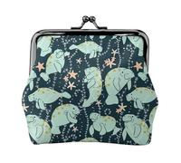 Manatee Animals Calf Printing Lightweight Minimalist Wallet, Compact Coin Pouch for Gym Visits and Errands
