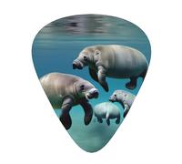 Manatee Animals Print 12 Pieces Guitar Picks For Guitars And Ukulele, Unique Guitar Present