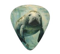 Manatee Animals print Celluloid Guitar Plectrums for Acoustic Guitar Bass,Guitar Picks with Organizer Box