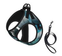 Manatee Animals Printing Dog Summer Harness With Leash Set,Adjustable And Reflective Step-In Puppy Pet Vest Harnesses