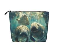 Manatee Animals Versatile Travel Makeup Bag Travel Pouch with Zipper Accessories Organizer