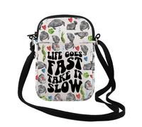 Manatee Bag Life Goes Fast Take It Slow Manatees Zipper Pouch Crossbody Bag Gift for Sea Creature Lovers (Life Goes Cr UK)