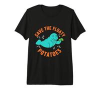 Manatee Save The Floaty Potatoes Funny Chubby Mermaid Premium T-Shirt