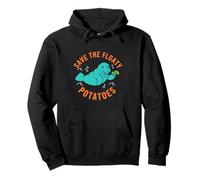 Manatee Save The Floaty Potatoes Funny Chubby Mermaid Pullover Hoodie