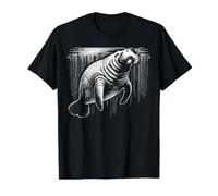Manatee, Sea Life, Ocean, Manatees, Florida Wildlife Value Graphic T-Shirt, Men, Black, XL