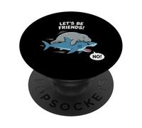 Manatee Shark Funny Let's Be Friends Sea Cow Ocean PopSockets Adhesive PopGrip