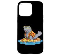 Manatee Surfing on Pizza Slice Summer Case for iPhone 15 Pro Max